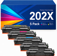 202X Toner Cartridge 5 Pack Compatible For Color LaserJet ProMFP M281fdw M254nw