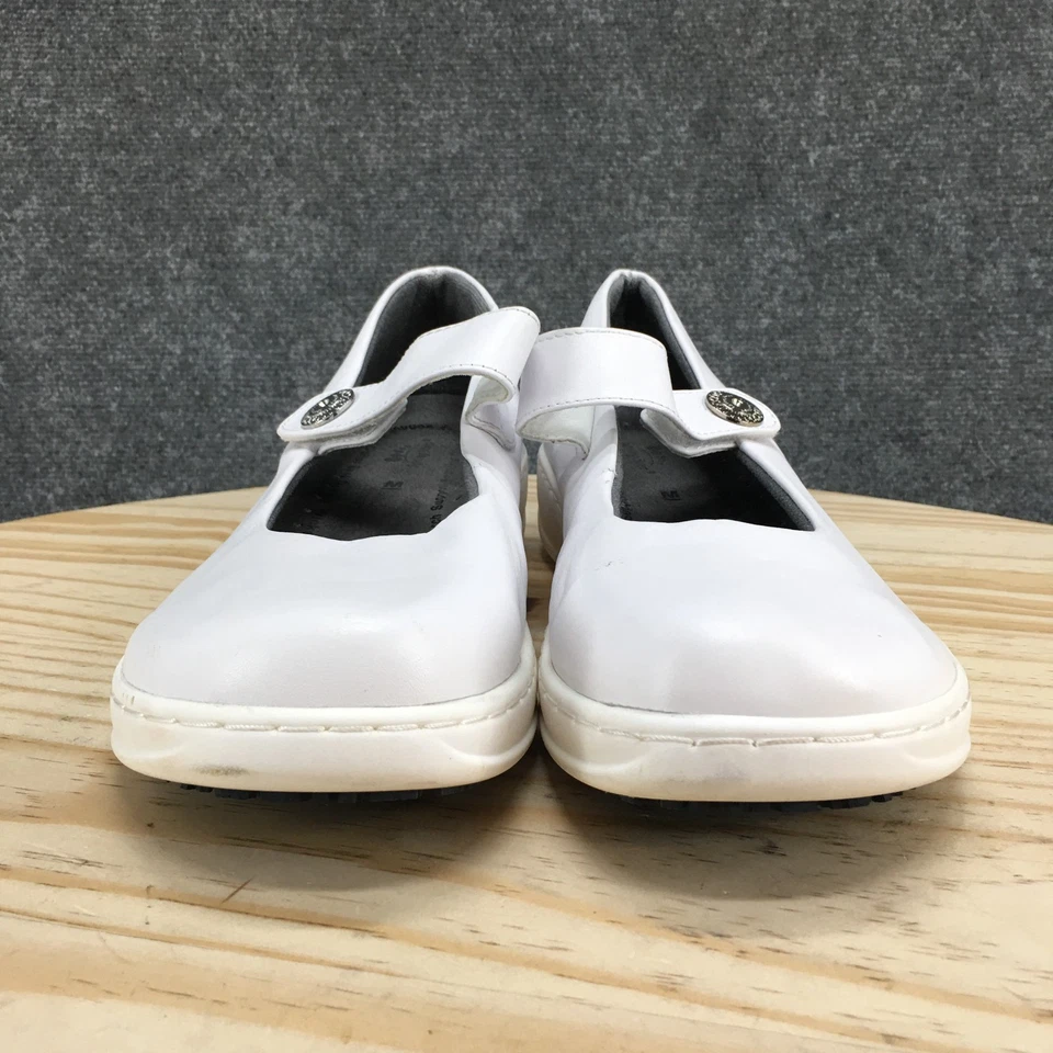 Spring Step Zapatos Mujer 10 Glicinia Mary Jane Cuero Blanco Resistente al Deslizamiento al Aceite Foto 4 de 4