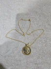 Vintage 1943 Gold Toned Walking Liberty Half Dollar Pendant  Great Cond