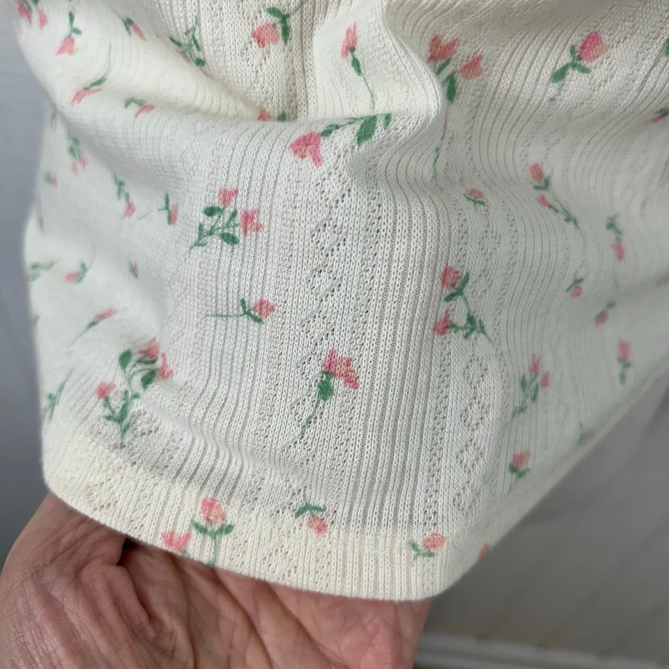 Camiseta Top Mujer Wild Fable Pointelle Coqueta Femenina Roseta Crema Mediana Foto 3 de 4