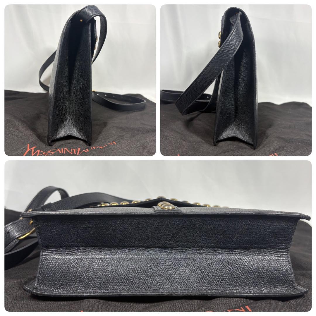 Borsa a tracolla Yves Saint Laurent nera borchie tracolla in pelle