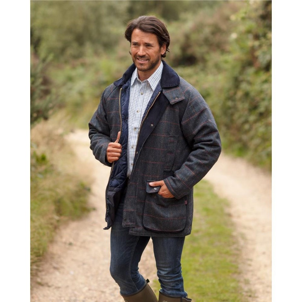 Walker & Hawkes - Heren Derby jas - schietjas - jagersjas - country jas - tweed - rode streep - XS