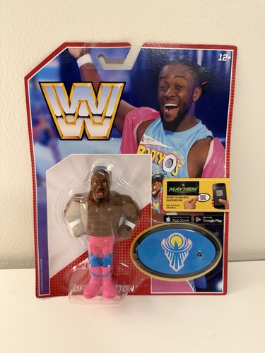 Mattel WWE Kofi Kingston Retro App Action Figure N...