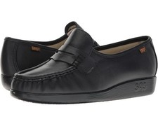 Women's SAS Classic Slip-On Comfort Loafer Shoes 0006-020 Black Leather USA