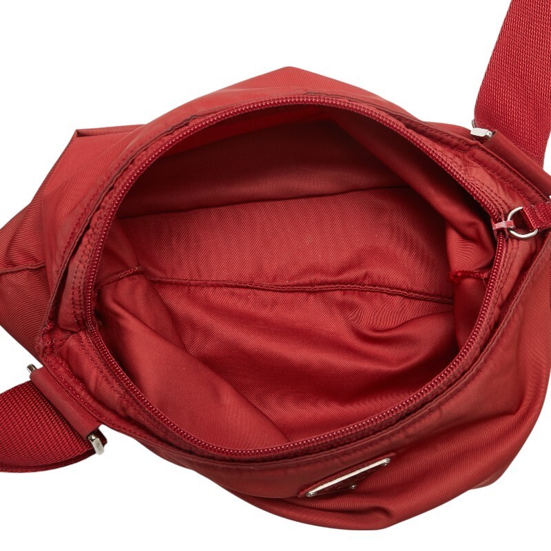 Prada Red Nylon Triangular Logo Shoulder Bag Vint… - image 6