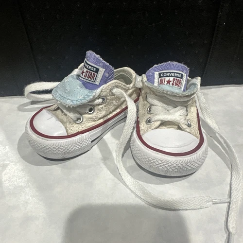Sneakers Converse All Star Perferated basse panna doppia linguetta Toddker taglia 2