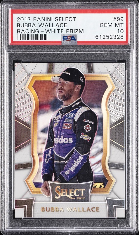2017 PANINI SELECT RACING WHITE PRIZM #99 BUBBA WALLACE 9/50 PSA 10