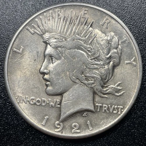 1921 Peace Silver Dollar $1 AU Details Key Date High Relief