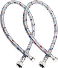 16'' Faucet Hose Connector 3/8" Comp x 1/2" FIP Braided Stainless Steel Faucet