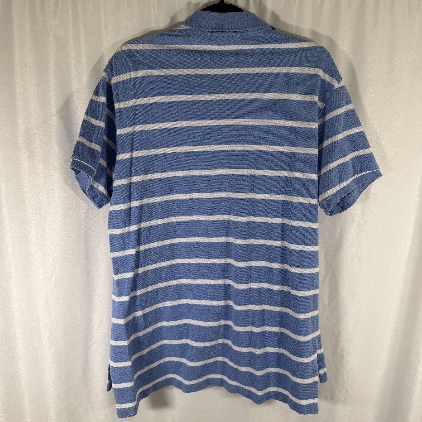 Polo Ralph Lauren Polo Shirt Mens XL Blue Striped Short Sleeve Custom Fit Cotton thumbnail 7