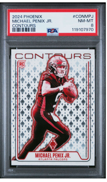 2024 Panini Phoenix - Contours Michael Penix Jr. #CON-MPJ (RC) PSA 8
