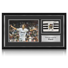 Raul Signed Real Madrid Captain's Armband. Framed