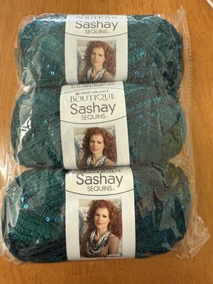 YARN Boutique Sashay Sequins by Red Heart  Fiji Teal Green Mix (Pack of 3)
