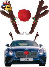 Car Reindeer Antlers  Nose - Window Roof-Top  Grille Rudolph Reindeer Jingle B
