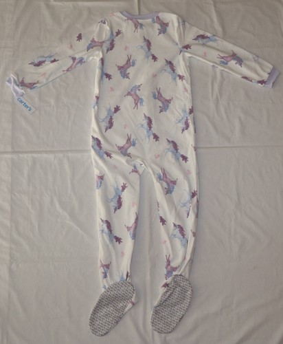 Carters Fleece Footed Pajama Blanket Sleeper Size 8 10 Girl Unicorn Mane Fantasy - Picture 4 of 6