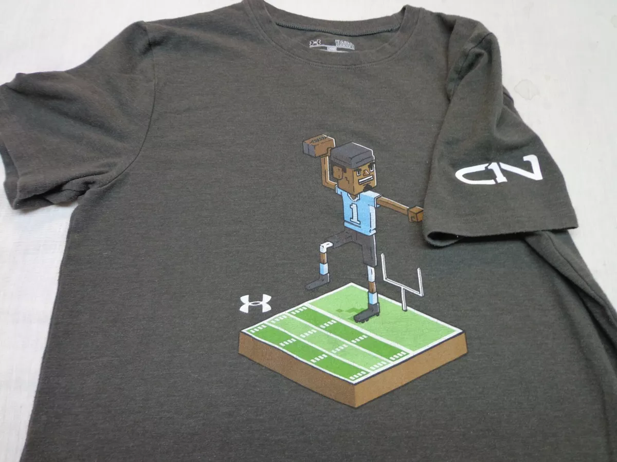 Under Armour 8-Bit Cam Newton Heat Gear T-shirt Youth Loose |