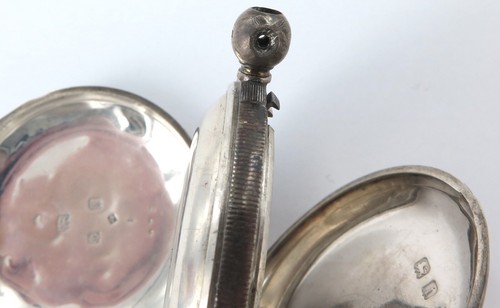 1908 English Sterling Silver Key Wind Pocket Watch Case. - Picture 9 of 11