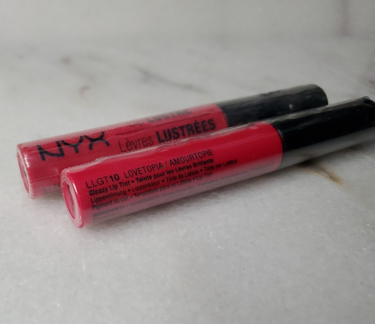 2 pack- NYX Lip Lustre Glossy Lip Tint NEW LLGT10 Lovetopia 2 pack- NYX Lip Lustre Glossy Lip Tint NEW LLGT10 Lovetopia