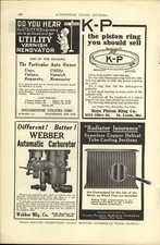 1917 PAPER AD CAR AUTO Webber Carburetor Hobart Brothers Battery Charger Troy OH