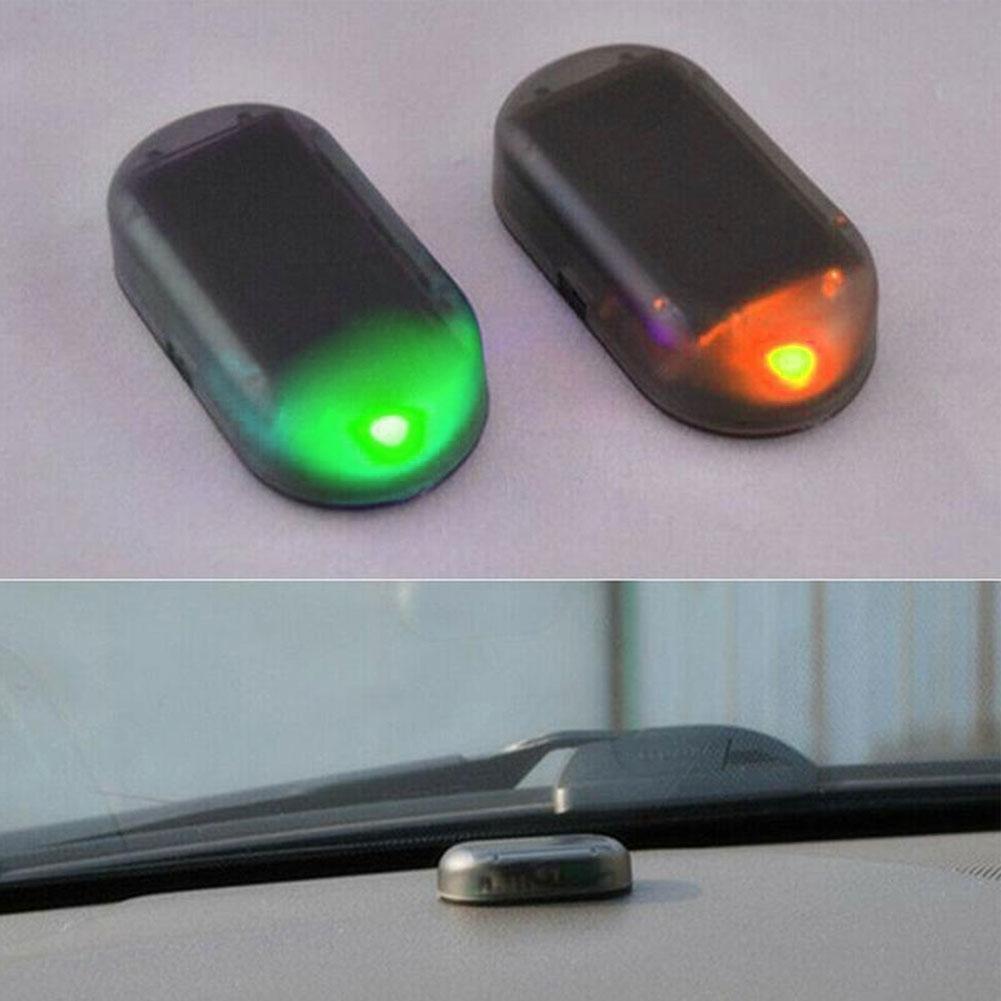 1X Solar Power Car LED AntiTheft Warning Light Fake Blinking Alarm