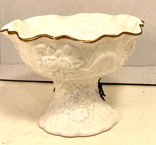 Hermitage Pottery Christmas Pedestal Candy Dish Poinsettias Holley Ceramic 1999 - Picture 8 of 18