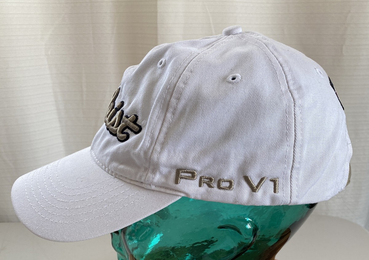 Casquette de golf Titleist Pro V1 réglable à bretelles blanche avec logo brodé n