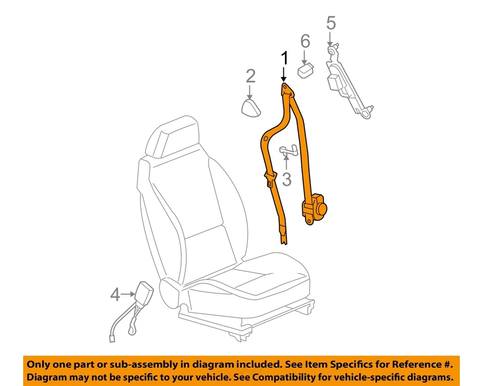 Used Front Left Seat Belt Front fits: 2009 Chevrolet Malibu classic style emblem Foto 3 de 4