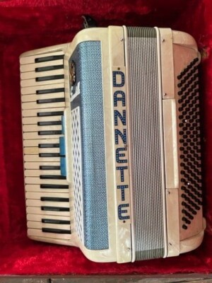 Vintage Italian Scandalli Accordion 41 keys | Blue & Rhinestones