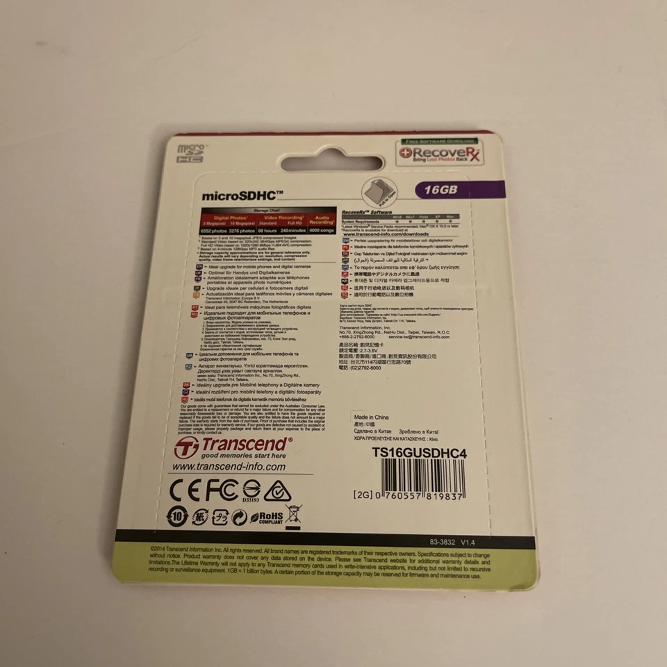 Transcend SanDisk microSDHC 16GB MicroSDHC Card - OEM - TS16GUSDHC4 - Image 2 of 2
