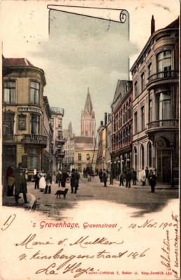 Postcard Gravenhage The Hague Netherlands Posted 1900 Street Scene