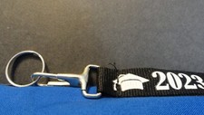 DISCONTINUED 2023 GRADUATION GRADUATE GRAD BLACK LANYARD W/ KEY RING CLASP HOOK