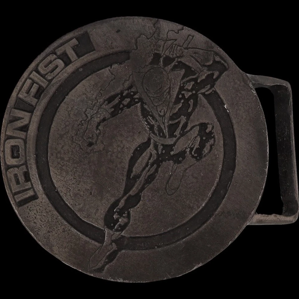 Xl Puño de Hierro Superhéroe Héroe Cómic TV Película Antigua Años 70 De Colección Hebilla de Cinturón Foto 3 de 4