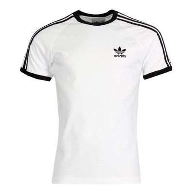 New Unisex Adidas Originals T Shirt Short Sleeve 3 Stripes Classic Tee White | eBay