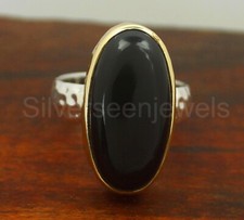 Black Onyx, 925 Sterling Silver Ring, Hammered Ring, Handmade Designer Ring