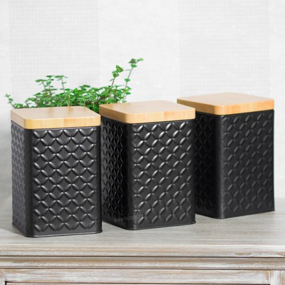 square tea coffee sugar canisters