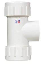 NDS CPT-2000-T White FNPT PVC Compression Run Connection Pipe Tee 2 in.