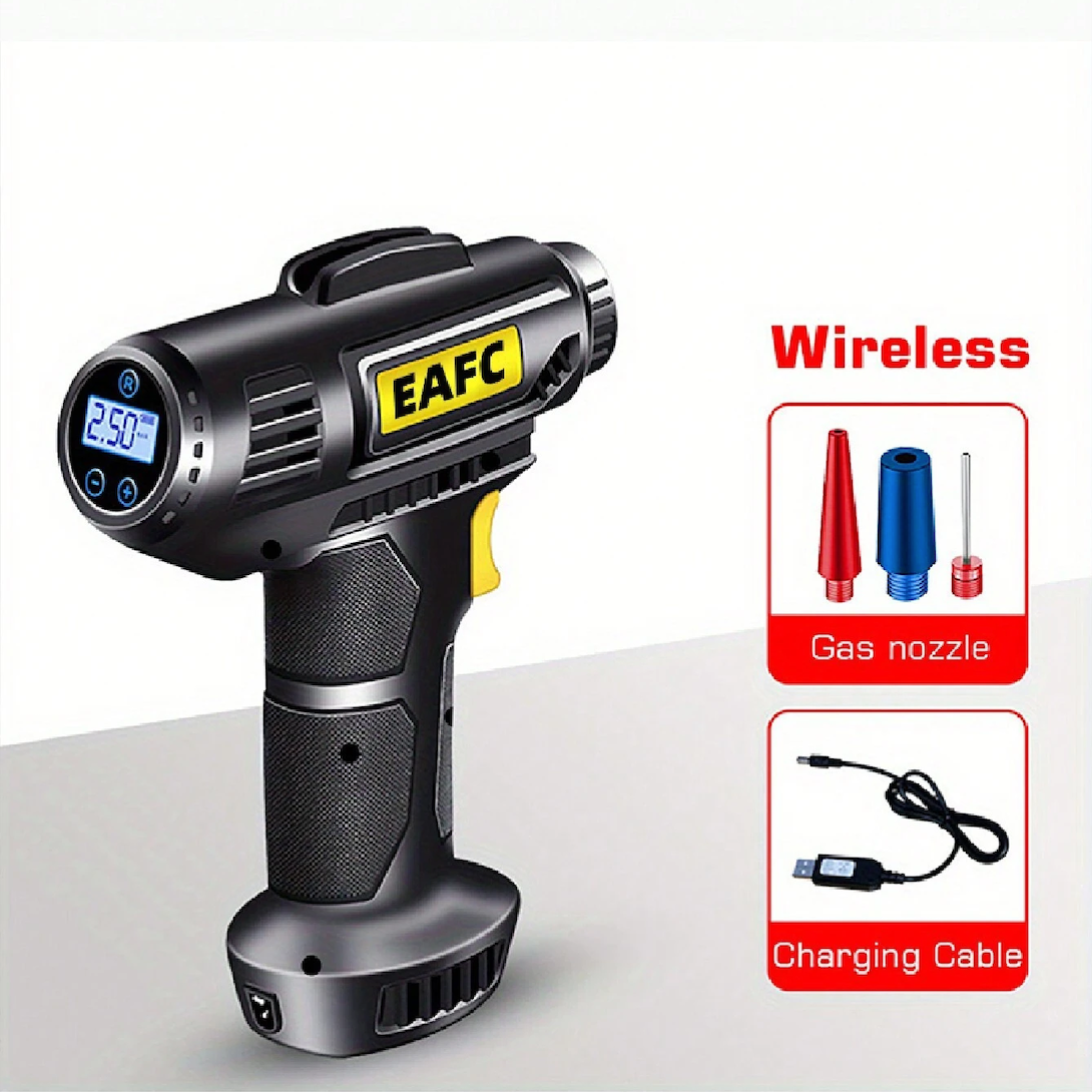 Cordless Digital Car Tyre Inflator USB Rechargeable LED Tire Air