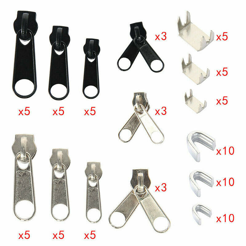 Reißverschluss-Reparatur-Set – 20 Stück, Größe #5, U-förmige Stopper, Metall, Für Taschen, Jacken & Outdoor-Ausrüstung
