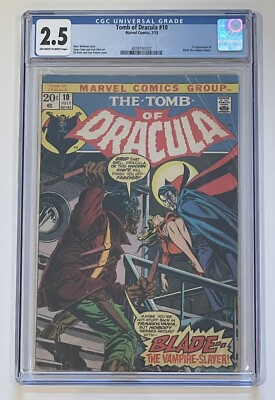 TOMB OF DRACULA #10. JULY 1973. MARVEL. 2.5 CGC. 1ST APP OF BLADE!