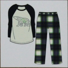 LILY-DAN MERRY CHRISTMAS FAMILY CHILDS LITTLE BEAR PAJAMAS SZ 7-8 YRS EURO NEW