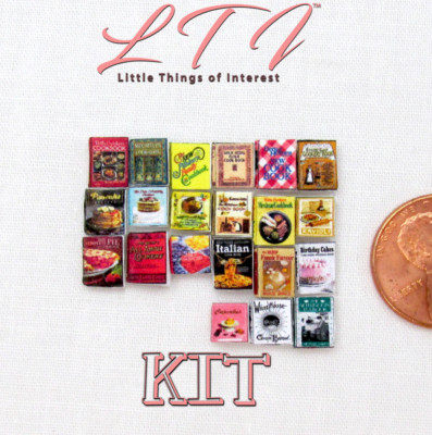 1:48 Scale KITCHEN COOKBOOKS 21 Pc Kit Printed PDF and Instruction Tutorial