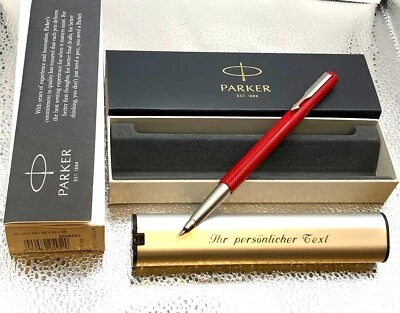 Parker Vector Rollerball Kuli ROT mit Parker Etui und Box mit Ihrer Gravur