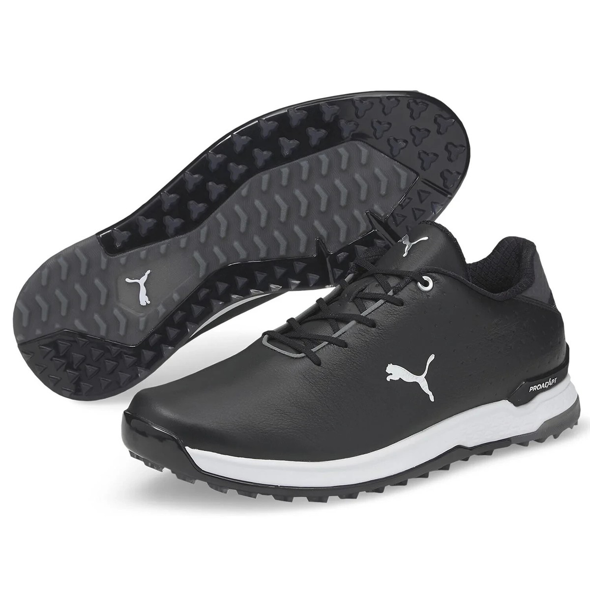 Puma Spikeless Golf Shoes, PROADAPT ALPHACAT, Leather, Black or