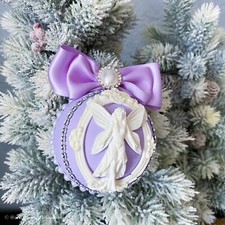 6 Purple Christmas Ornament Violet Handmade Decoration Bauble Angel Fairy Gift