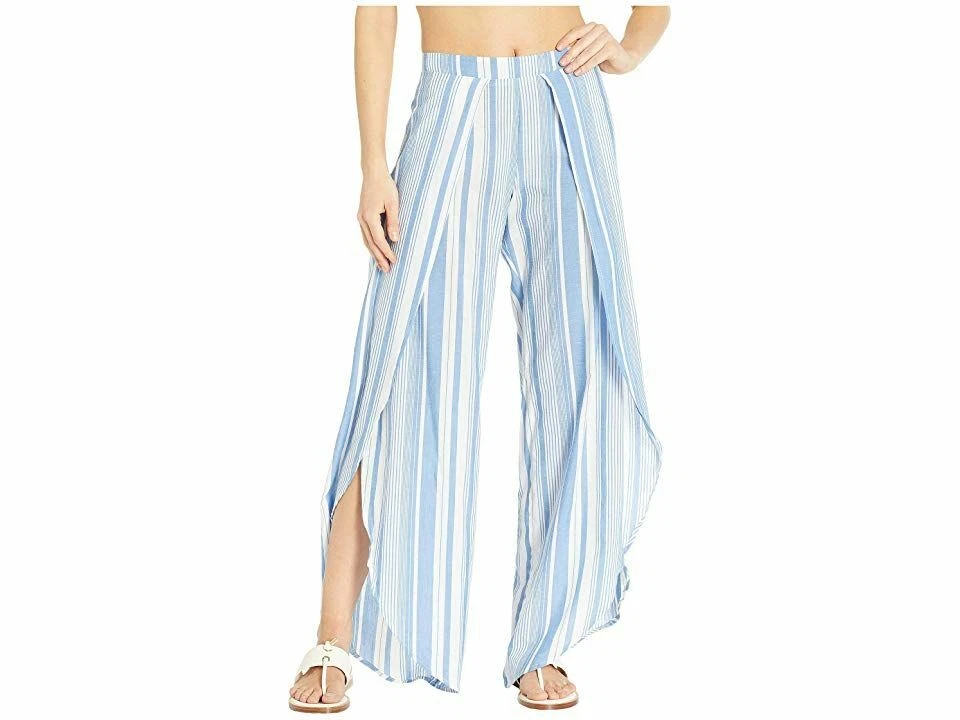 Polo Ralph Lauren women s blue white stripe swim cover up Pants Large rt 112