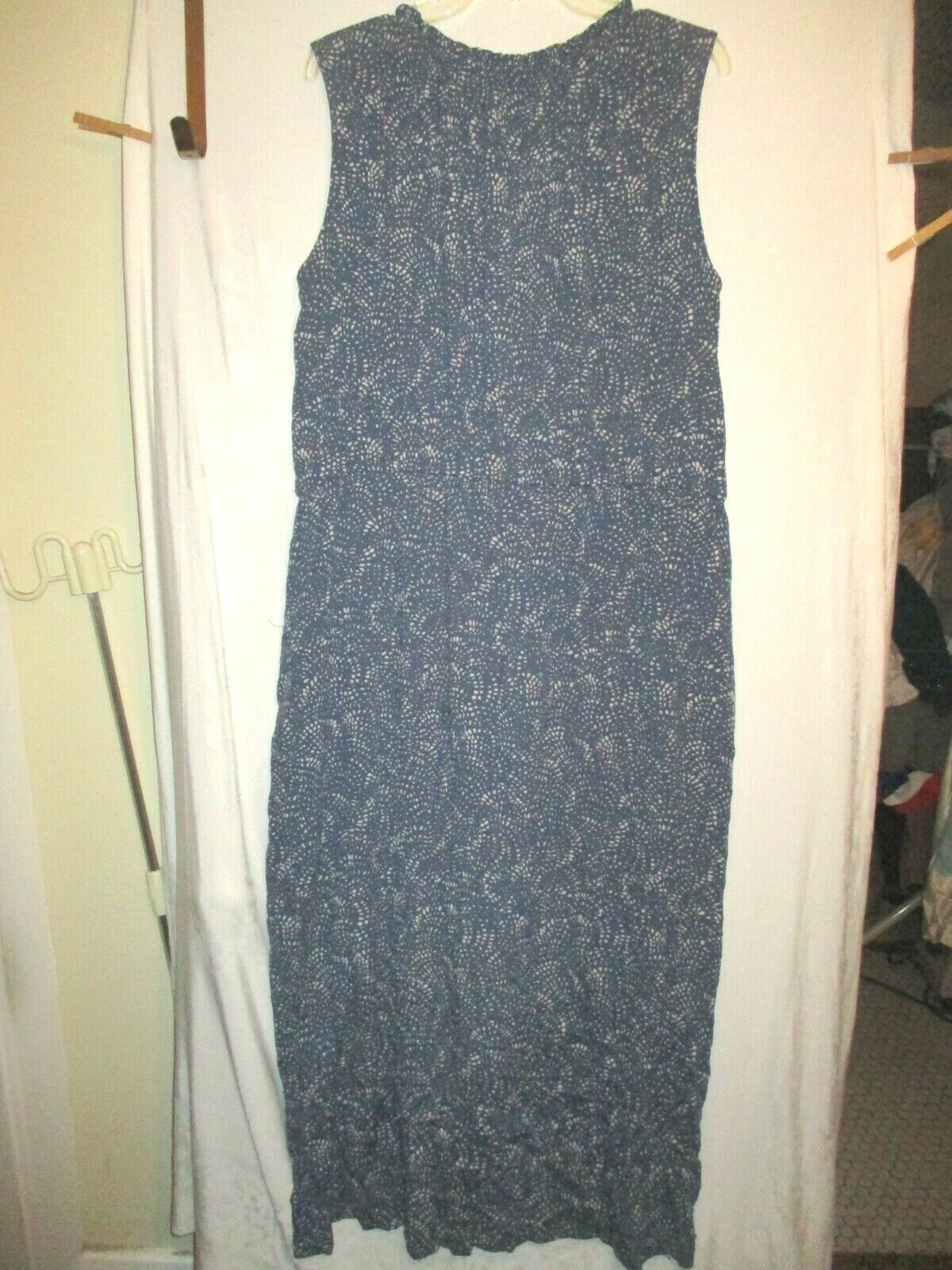 Gap Crinkle Rayon Jumper Dress XL Blue 