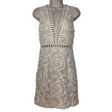 Forever 21 Contemporary Pencil Dress Women's Small Sleeveless V Neck Lace Lined