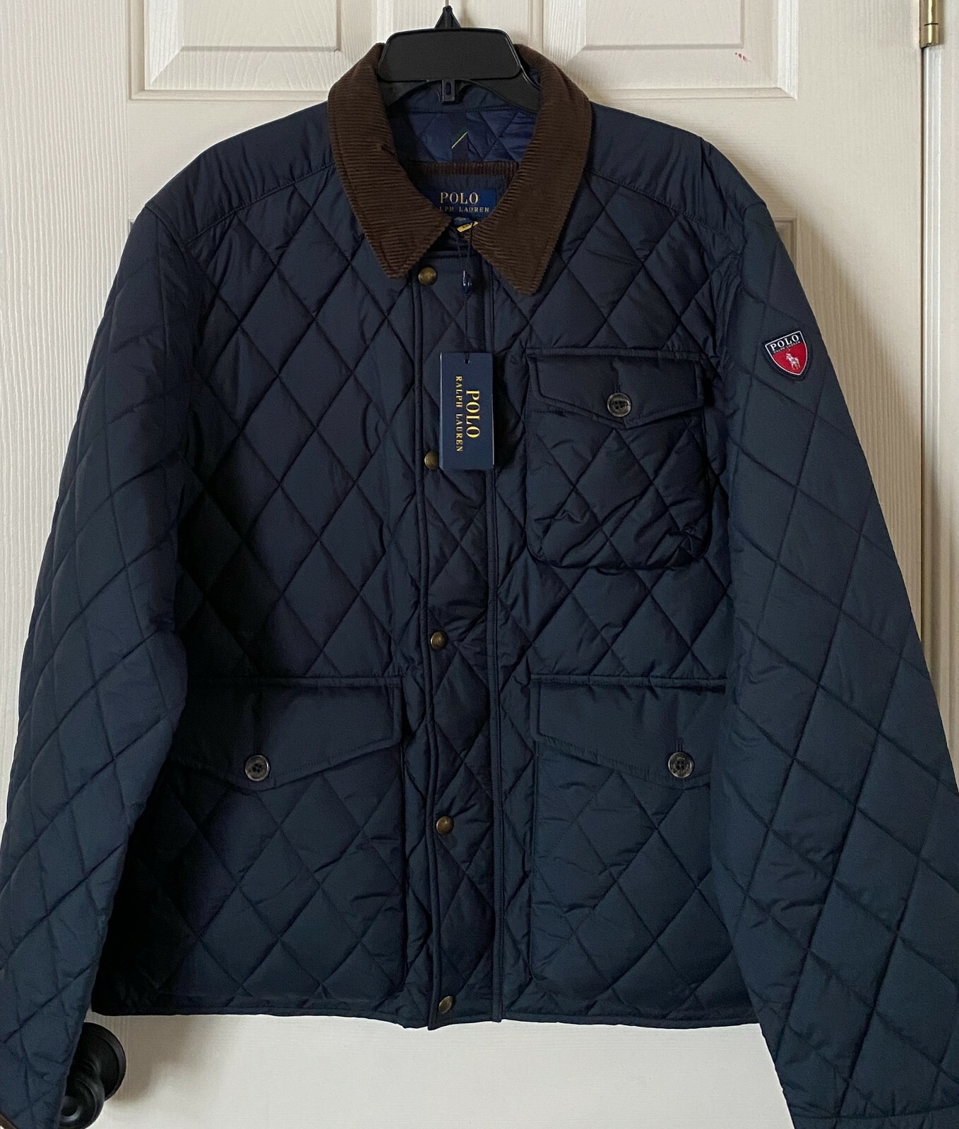 298 Nwt Mens Polo Ralph Lauren Water Repellent Quilted Beaton Jacket Navy Xl Ebay