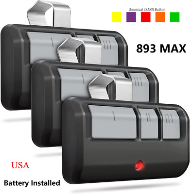 893MAX 3Button for Liftmaster Visor Remote Control Garage Door Opener