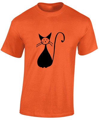 KATZENZEICHNUNG HERREN T-SHIRT COOL KATZENLIEBHABER TIER NIEDLICHES DESIGN KÄTZCHEN TOP GESCHENK